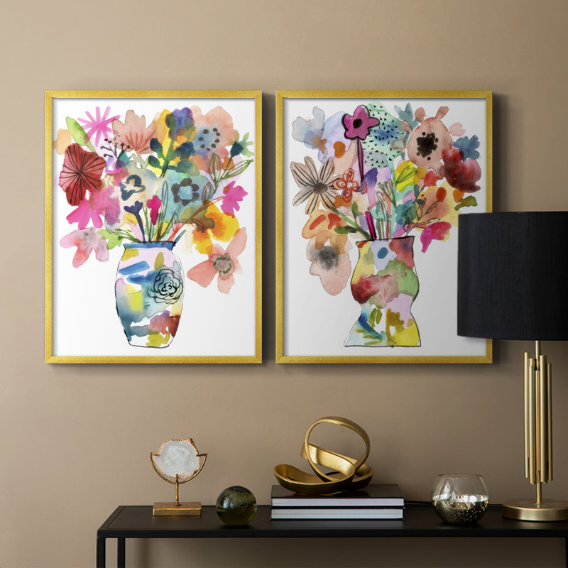 «Linear Bouquet I», reproduction encadrée de qualité supérieure - prête à être accrochée