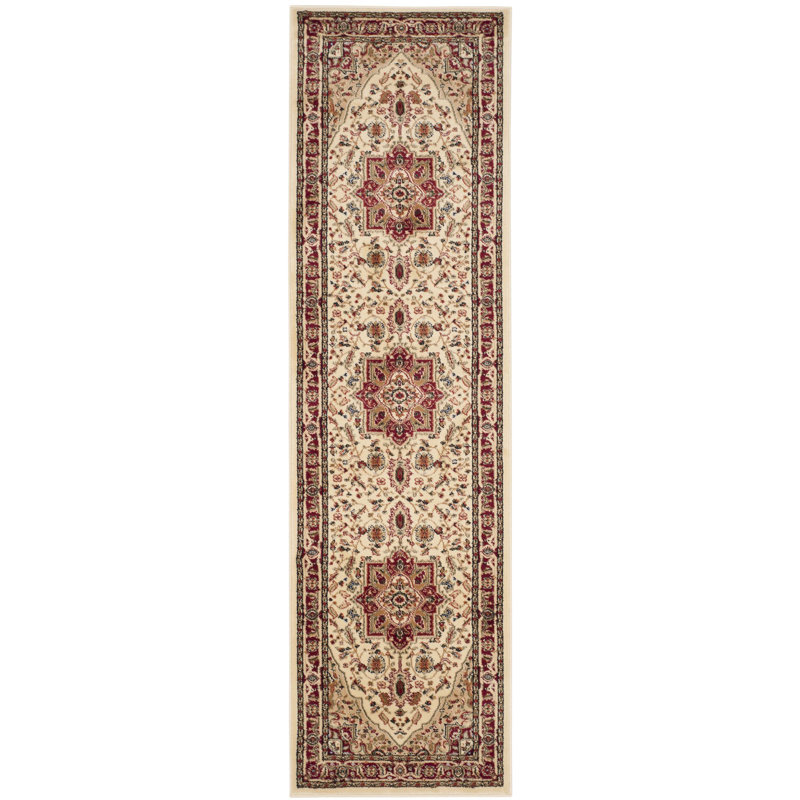 Tapis oriental ivoire / rouge Klose, Tapis de couloir 2 pi 3 po x 8 pi