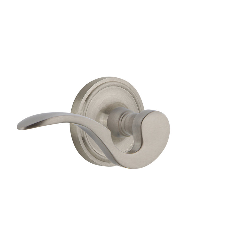 Classic Rosette Double Dummy with Manor Lever, Satin Nickel