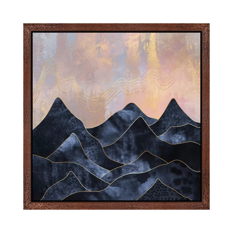 Mountainscape - Print on Canvas, Brown Framed, 93.98 cm H x 93.98 cm W