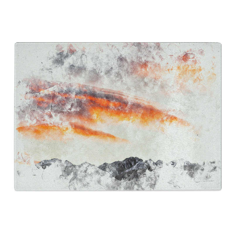 Tempered Glass Covered with Clouds Chopping Board, 28.5 cm x 39 cm
