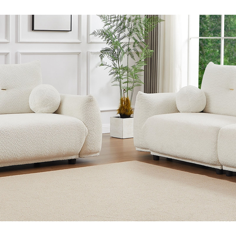 Canapé 90,5 po l 4,5 po, Laine beige