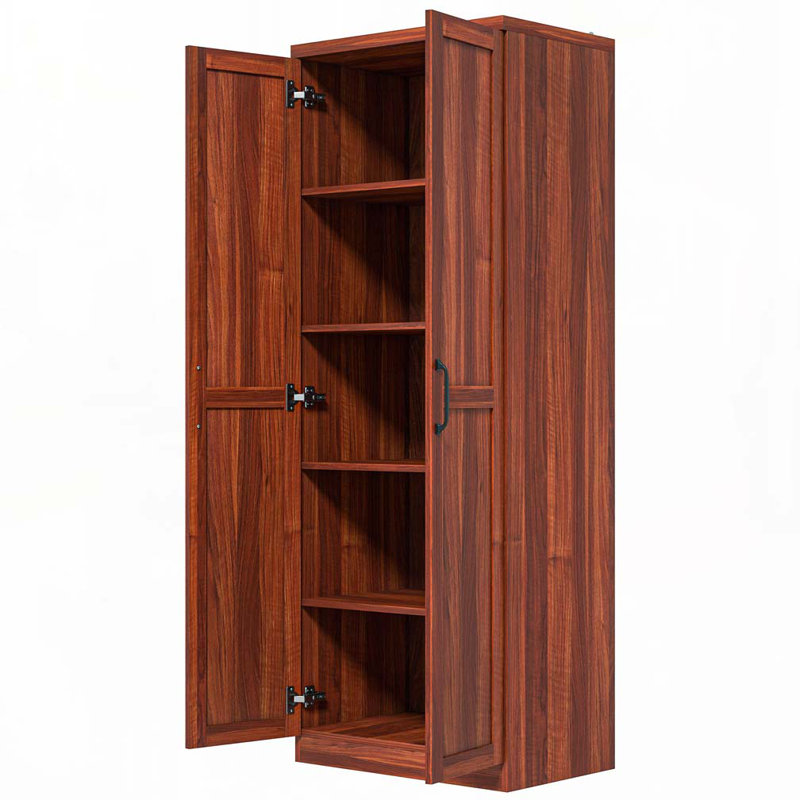 Armoire de cuisine, armoire de rangement autoportante avec tablettes à 5 niveaux et 2 tablettes réglables