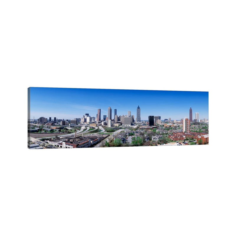USA, Georgia, Atlanta, Skyline 1 Piece Wrapped Canvas Panoramic Wall Art, 182.88 cm H x 60.96 cm W