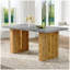 Grande table rectangulaire moderne avec plateau à motif gris ciment et grands pieds en panneau de fibres à densité moyenne