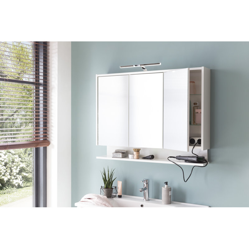 Mirror Cabinet with Lighting, 71.4" H x 93.5" W x 16" D