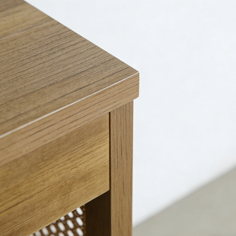 Retro Minimalist Console Table, Natural Wood, 29.53" H x 70.87" W x 15.75" D
