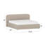Barletta Upholstered Queen Wing Platform Bed, Cream-130130991-130130994