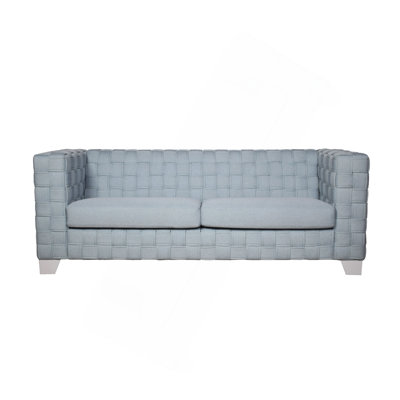 Saree Light Teal Chenille & White Finish Sofa