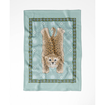 Lil Lying Leopard Tile Velveteen Fleece Blanket