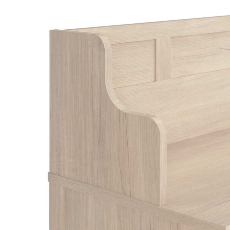 Kierra Hall Tree 40'' Wide with Bench and Shoe Storage, White Washed Maple
