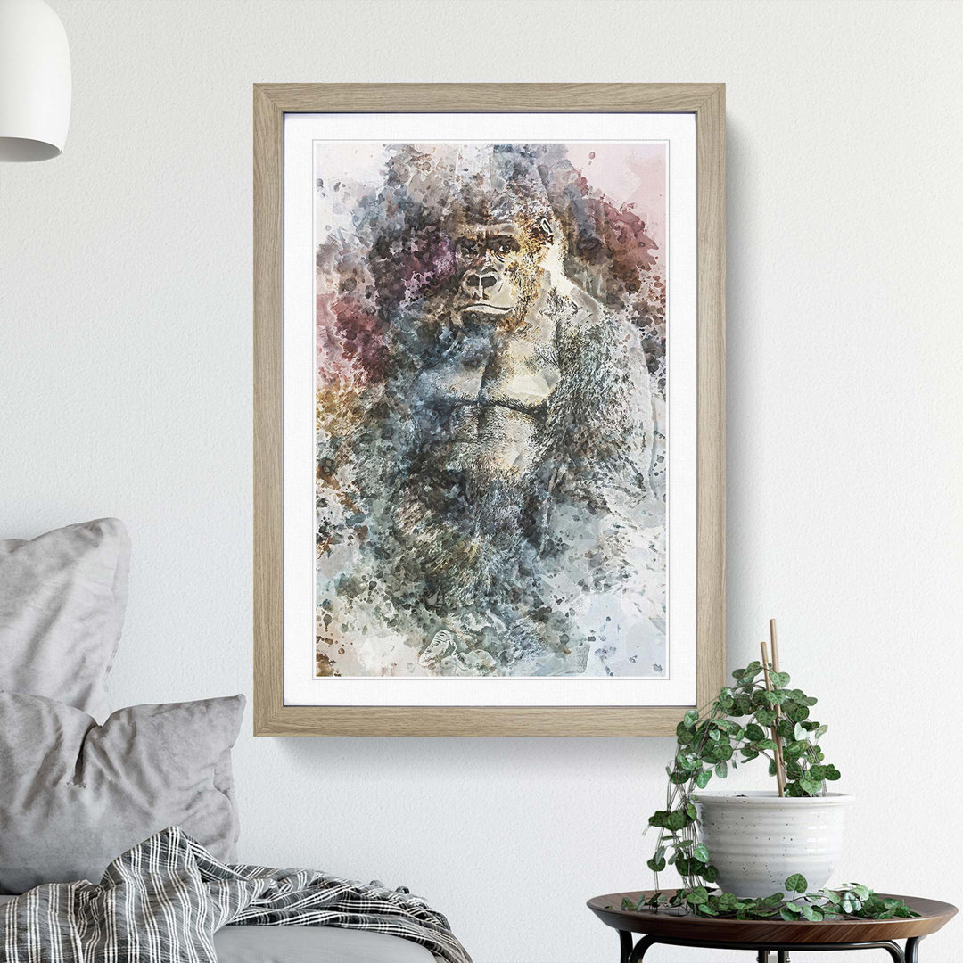 The Silverback Gorilla in Abstract - Framed Print
