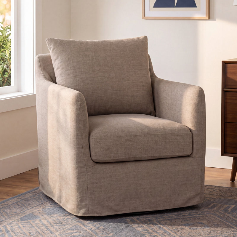 Valetta Swivel Armchair, Alcala Taupe Polyester Blend