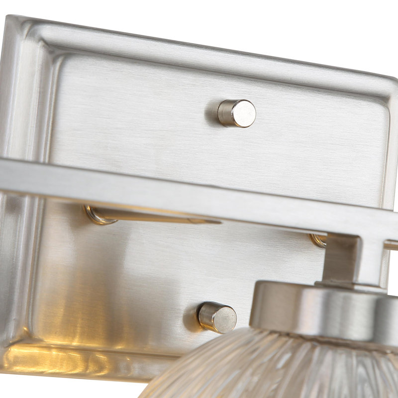 Deana 3 Light Bath Vanity with Ribbed Clear Shade, Pewter