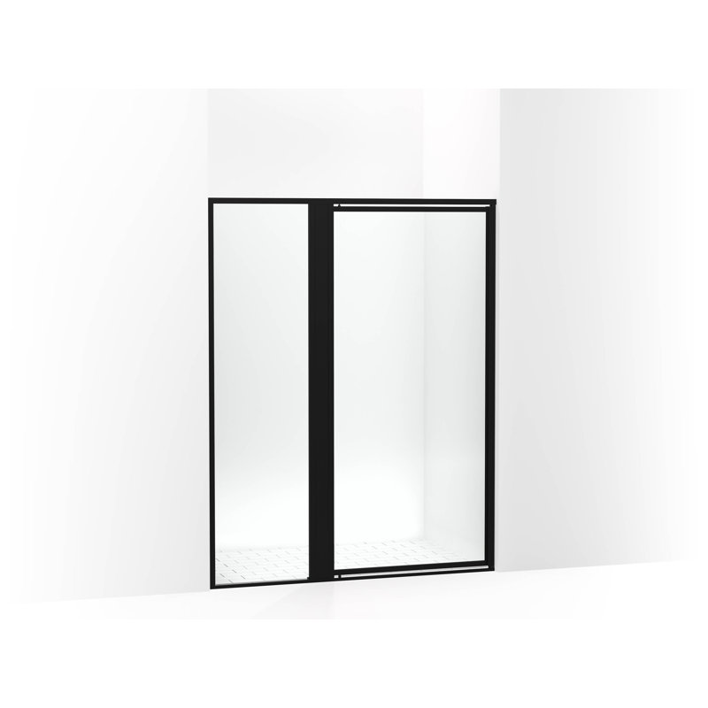Attend 69" H Pivot Shower Door With 1/8"-Thick Glass, Black
