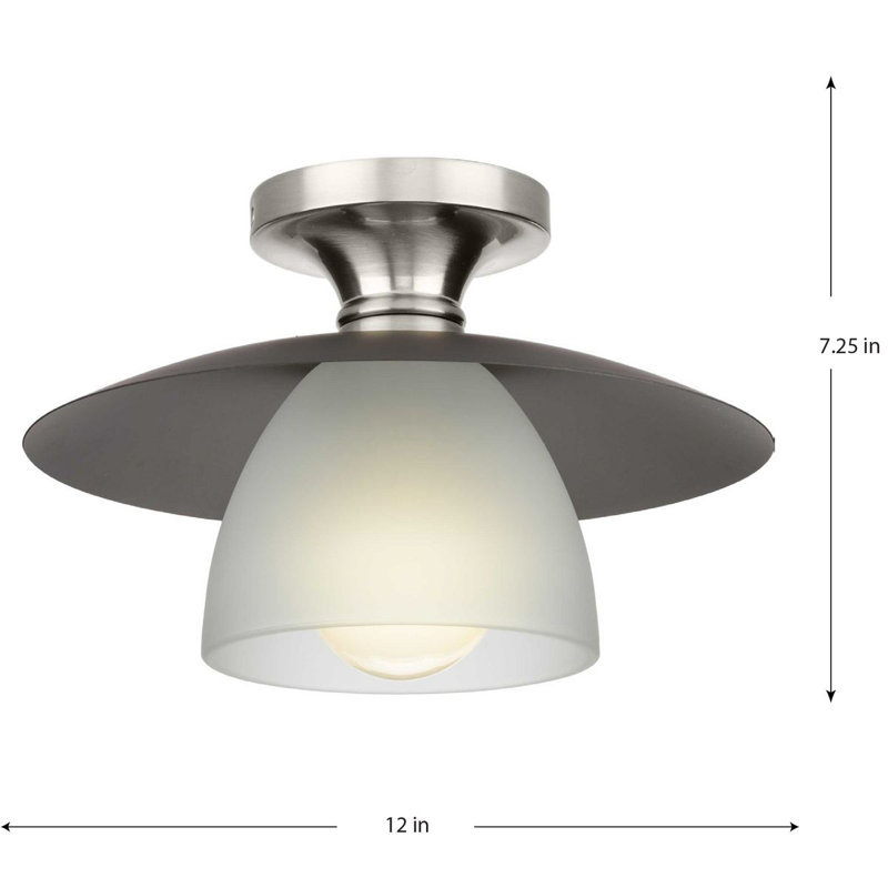 Glass Flush Mount, Brushed Nickel
