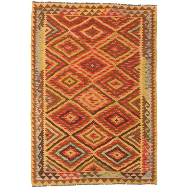 Geometric Wool Hand Woven 152cm X 213cm Area Rug