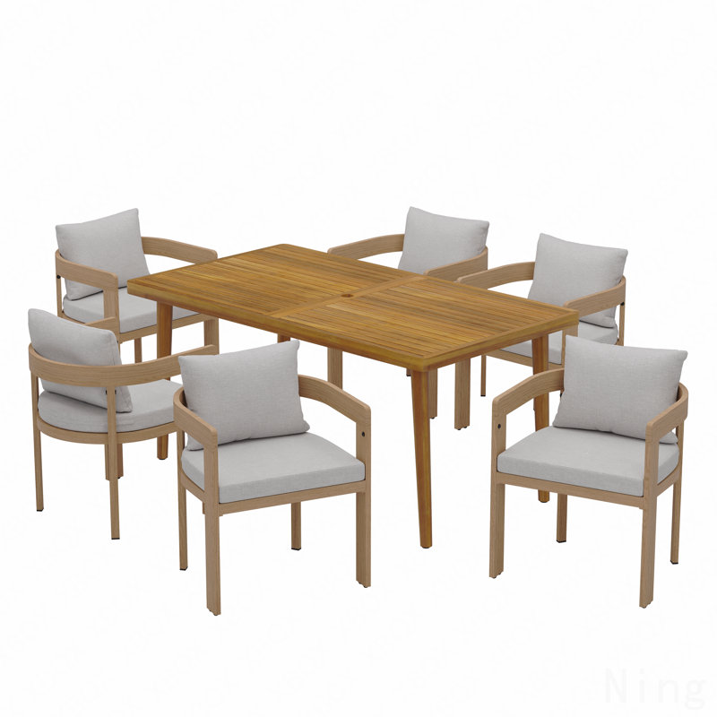 Ensemble repas d'extérieur pour patio 7 pièces, extérieur