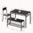 Modern 4-Piece Dining Room Set with Storage Shelves and Bench, Kitchen Table and Chairs for 4 with 2 Ergonomic Chairs, Space-Saving Dining Set for Kitchen & Living Room-279211883-279211882