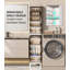 Tall Bathroom Cabinet With Door, Slim Bathroom Storage Cabinet, Freestanding Narrow Storage, White-1622394127