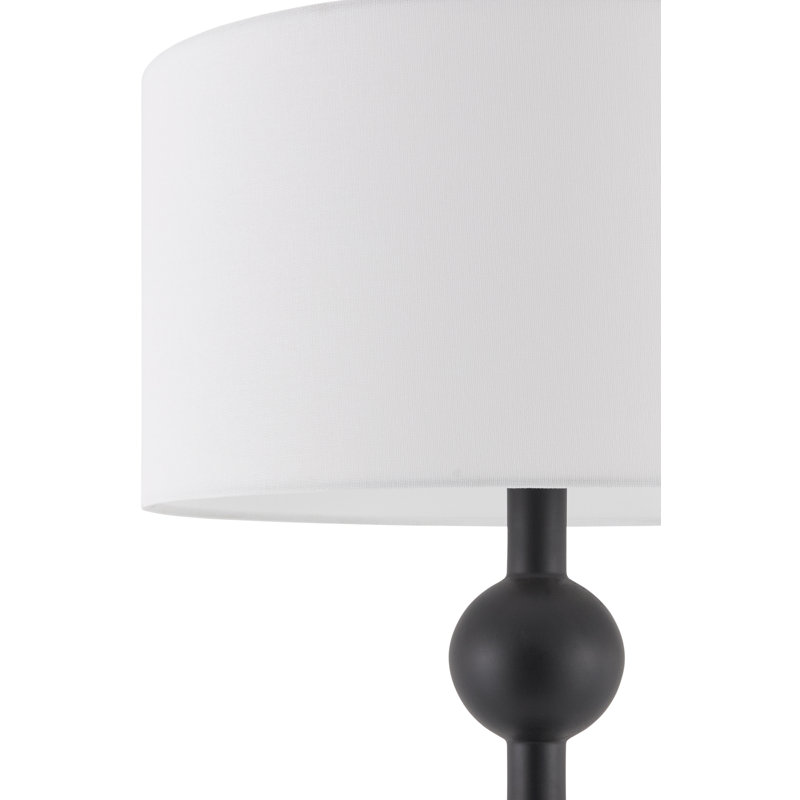 Lampe sur pied Atilano, Noir mat