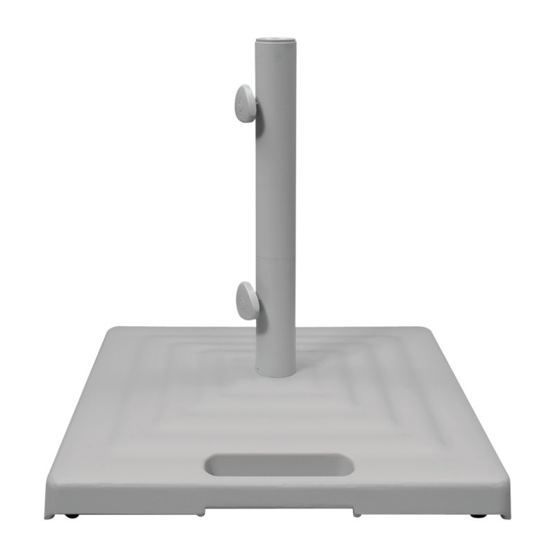 Monaco Square Free Standing Umbrella Base with Wheels and Handle, Platinum