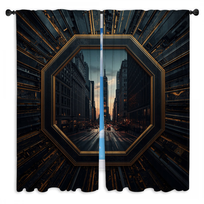 Rideaux gratte-ciel City Skyline, 80 po x 52 po - 2 panneaux, Obscurcissement de chambre