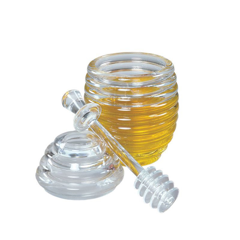 Clear Acrylic Honey Jar and Dipper Set