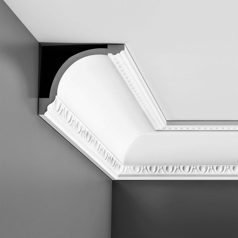 4-5/8 in x 5-1/4 in x 78-3/4 in Egg and Dart, and Beads Primed White Polyurethane Crown Moulding