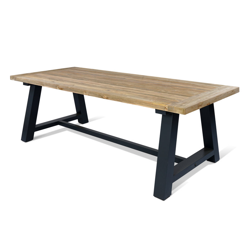 94" Belanda Reclaimed Teak Indoor Outdoor Dining Table Set With 94" Bench And Two Rope Teak Armchairs