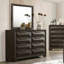 Commode 8 tiroirs avec miroir, pieds biseautés avec poignées en métal