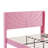 Queen Size Velvet Bed Frame with Wingback Headboard, Upholstered Platform Bed with Wing Side Channel Tufted Headboard, Solid Wooden Slats Support, No Box Spring Needed, Noise Free, Pink-514089474-514089485