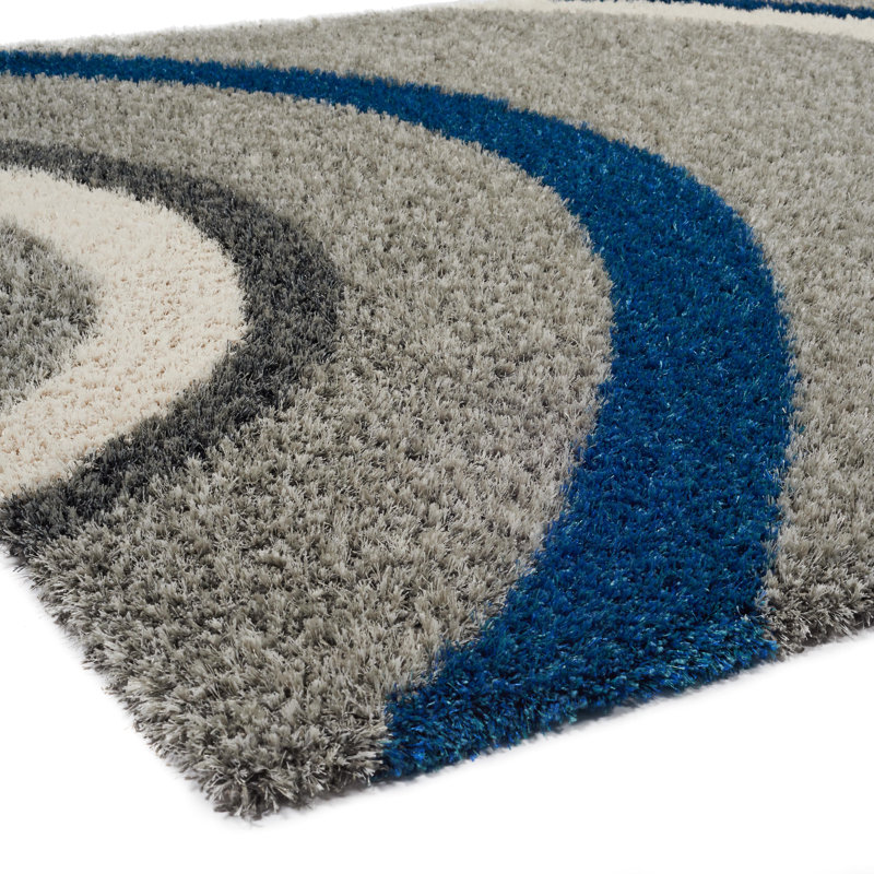 Tapis gris tissé à la machine Wajieh, Rectangle 6 pi 7 po x 9 pi 6 po