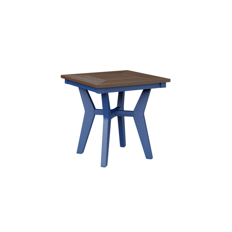 Mayhew Outdoor Square Side Table, Pacific Blue, Brazilian Walnut