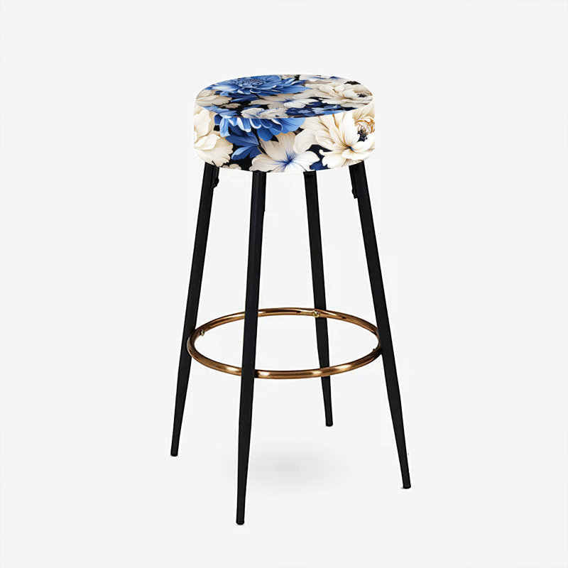 Ensemble de 2 tabourets de bar Blue Renaissance Florals Victorian