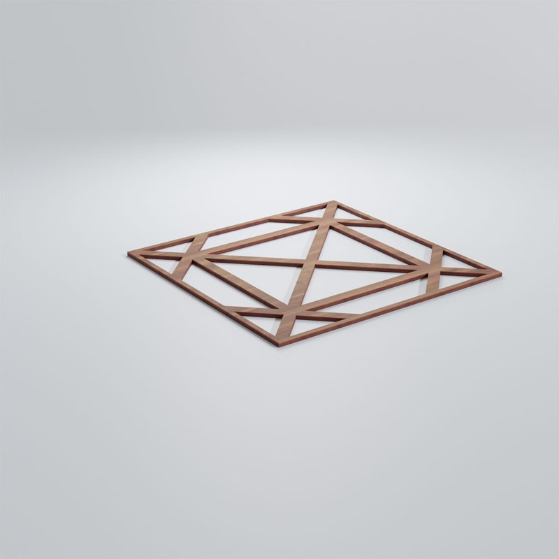 Panneaux muraux décoratifs en bois Buxton, Noyer, H 23 3/8 po x l 23 3/8 po x P 3/8 po