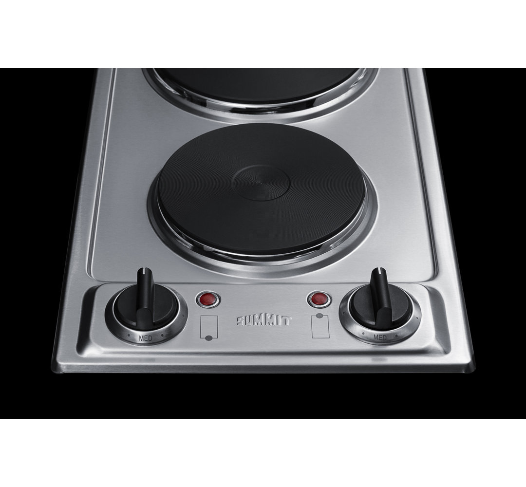 Summit Appliance Stainless Steel Electric 2 Burner Cooktop Summit Appliance