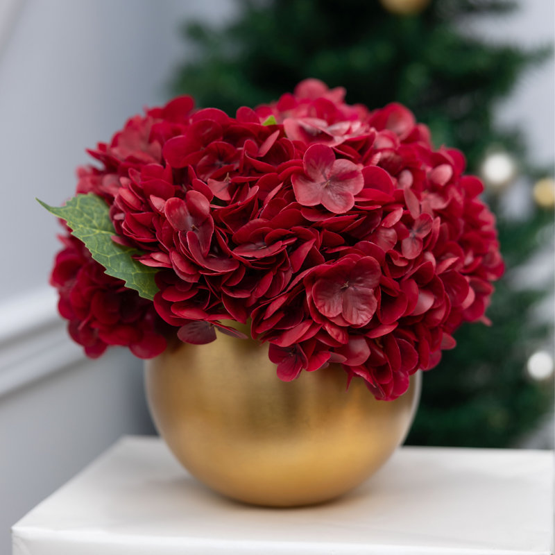 Auden Realtouch Hydrangea Arrangement, Ruby