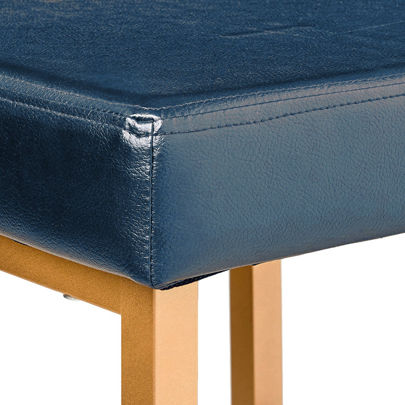 Tabouret de bar et de comptoir Fowey, bleu, Tabouret de comptoir (assise de 26 po de hauteur), Doré