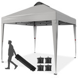 Auvent escamotable 10 x 10 pi avec protection UV, imperméable, installation rapide et sac de transport robuste