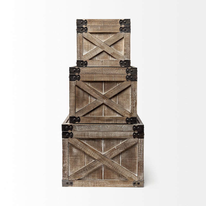 Cormac 3 Piece Solid Wood Decorative Box Set