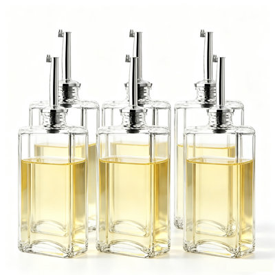  Kitchen Cooking Oil Dispenser Set, 6-Piece Olive Oil and Vinegar Bottles with Dispenser for Home Kitchen Use