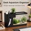 Aquarium de bureau multifonctionnel 3 en 1 avec rangement intégré, porte-mouchoirs et panier hydroponique.