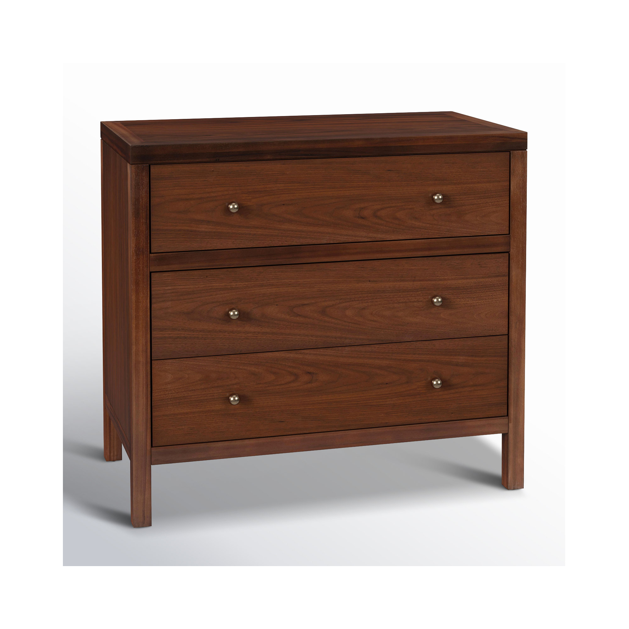 Celine 34" 3-Drawer Nightstand, Walnut