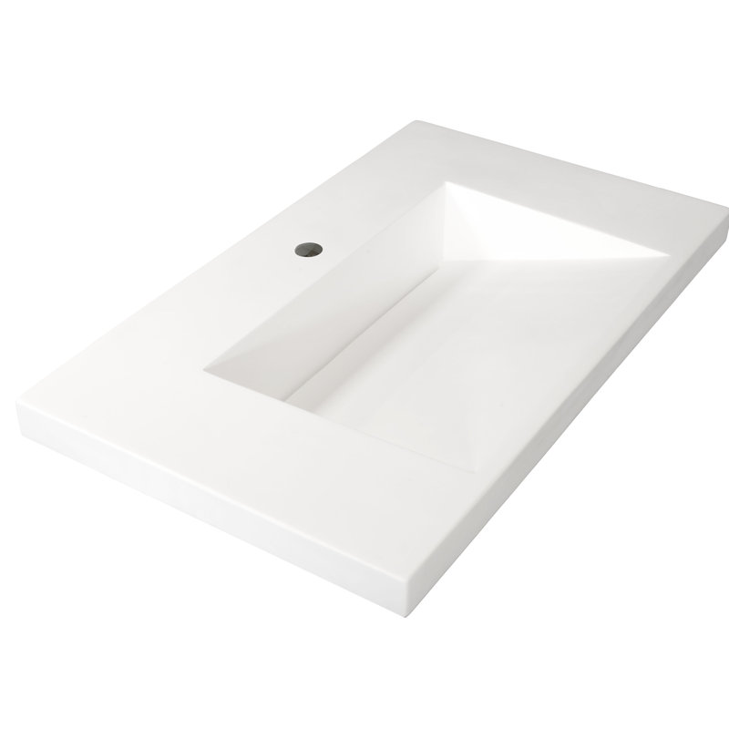 Dessus de salle de bain simple 31" à cuve à rampe meuble-lavabo