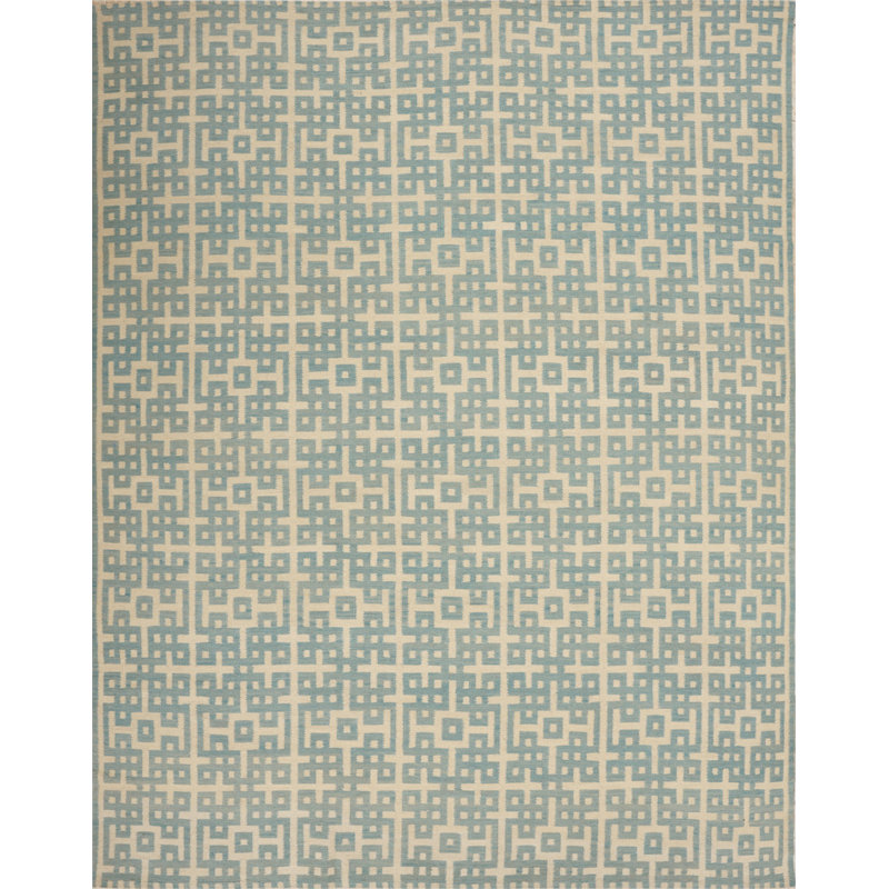 Geometric Area Rug in Blue/Beige