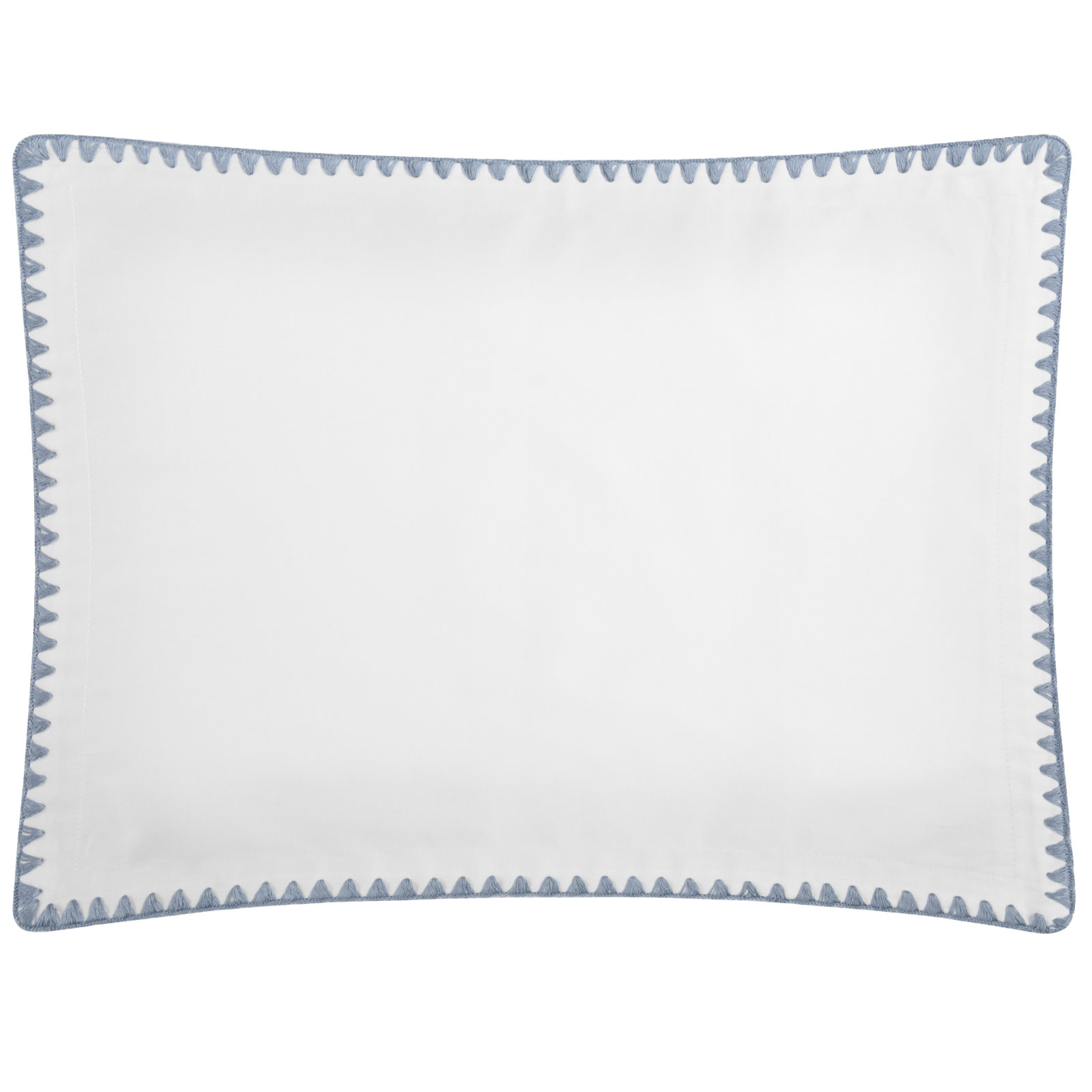 POPPY Cotton Sham, King, white/ ocean blue