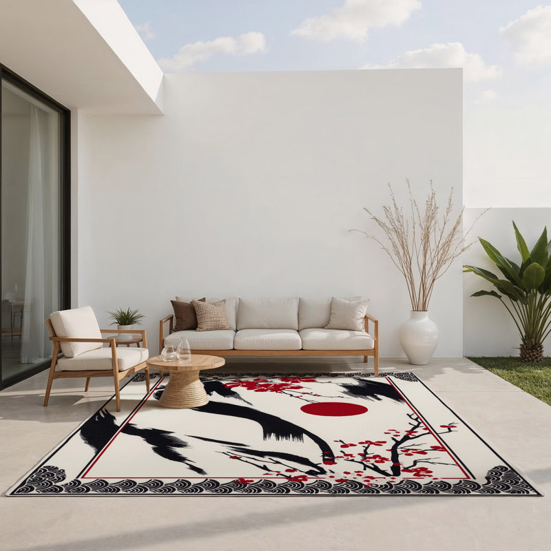 Falling Grace Indoor And Outdoor Area Rug, Rectangle 1'6" x 2'6"