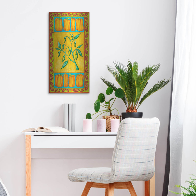 «Peppers Multi Green» par Andrea Strongwater, art mural en métal, 12 po x 24 po, H 24 po x l 12 po