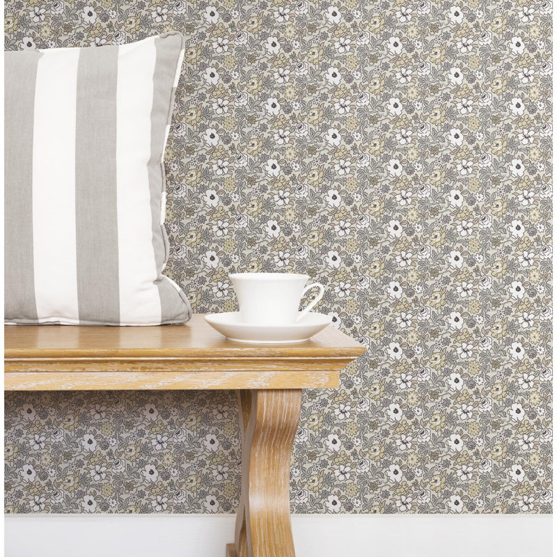 Lieb Peel & Stick Floral Roll, Grey